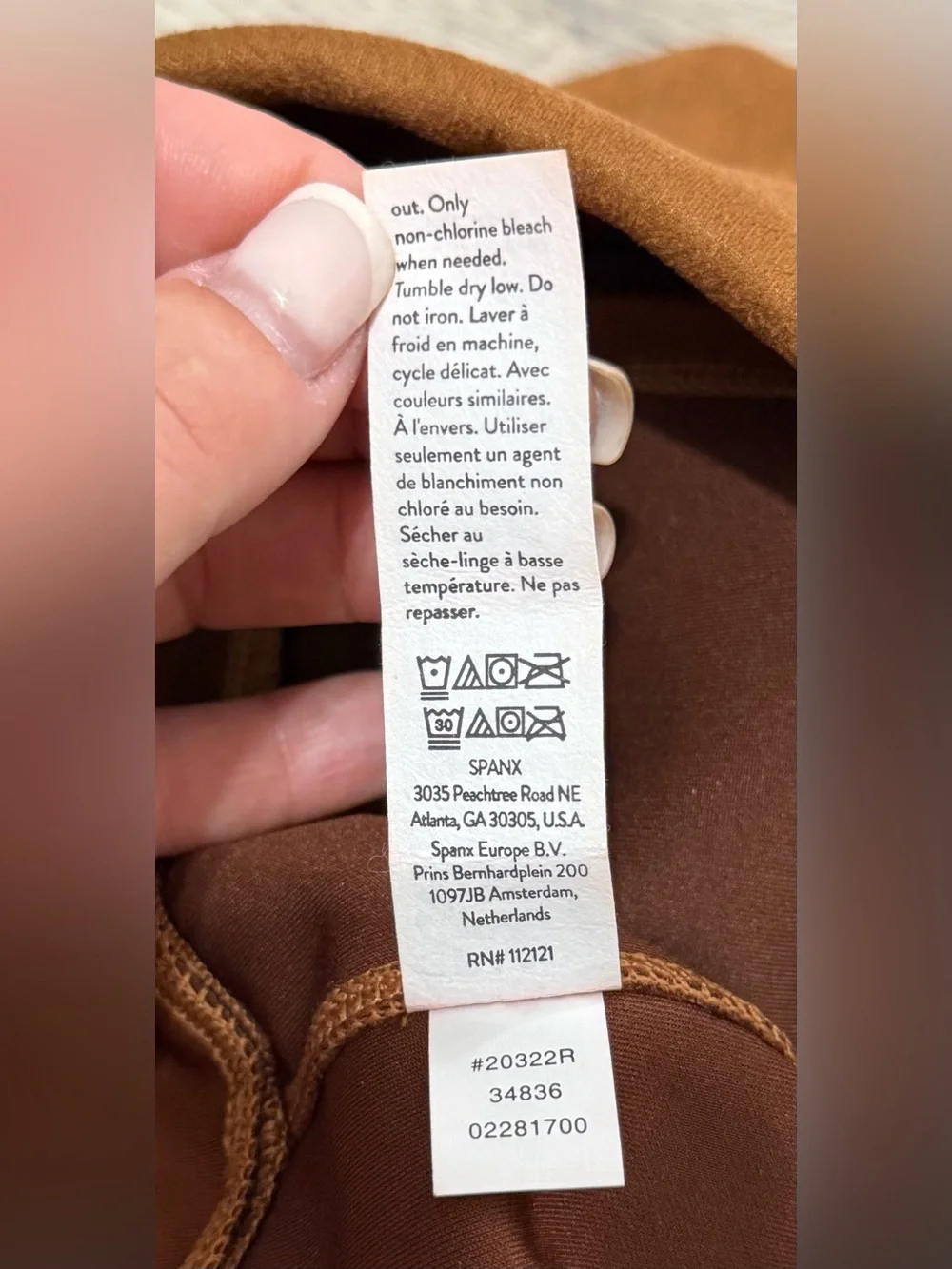NEW SPANX Faux Suede Leggings Rich Caramel Brown Size Medium 28" Inseam - Picture 10 of 11